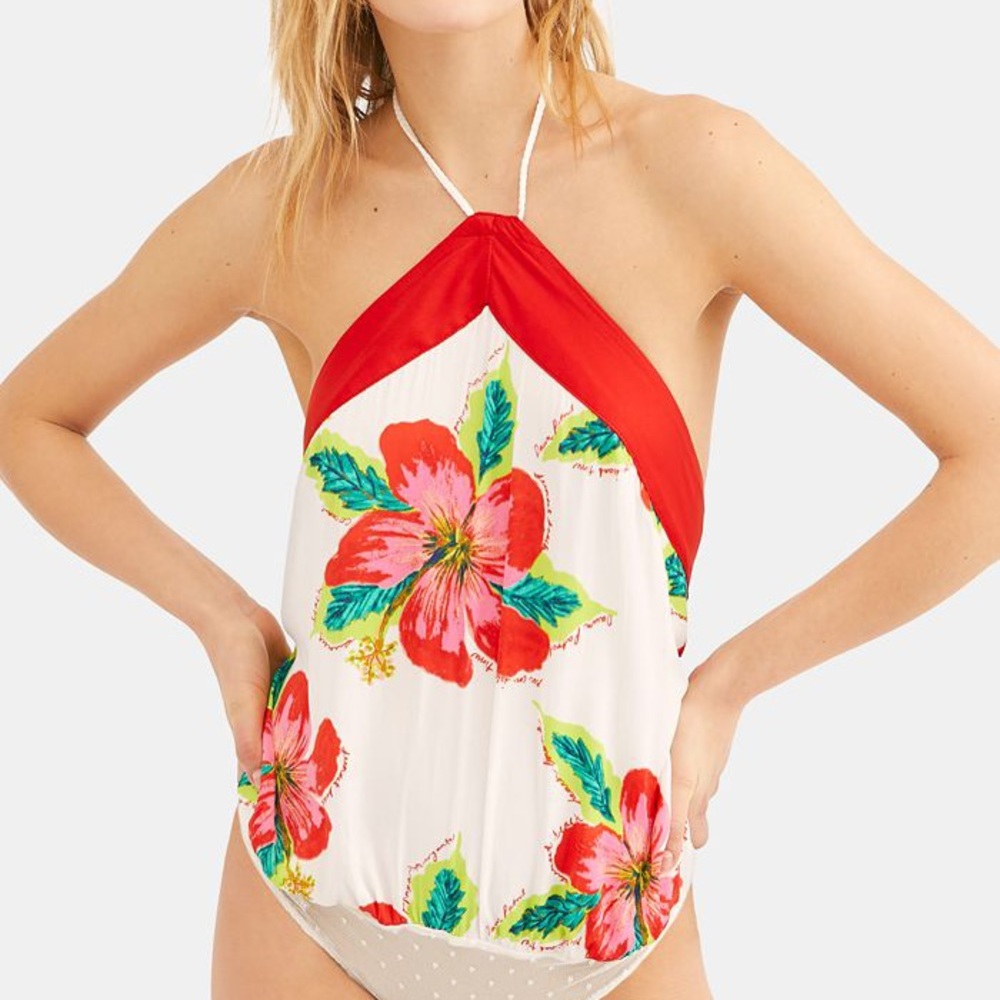 Free People Synthetic Mahalo Halter Neck Bodysuit